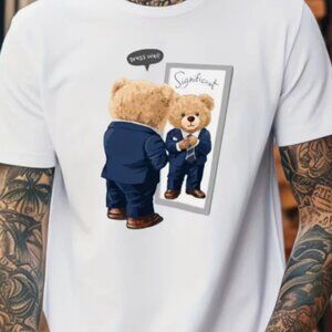 Bear Suit Mirror Graphic T-Shirt